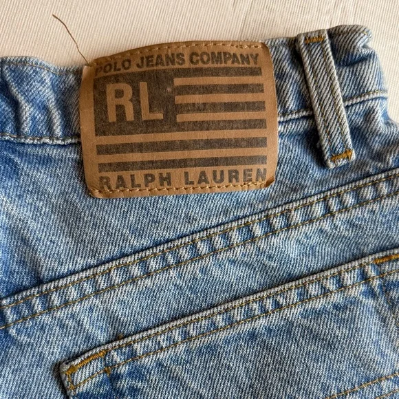 Ralph Lauren Polo Jeans Classic Blue Denim Rolled Hem Shorts Size 6 - Picture 3 of 10